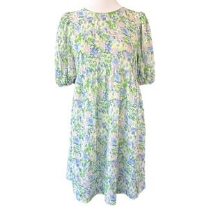 Asos Design Maternity Dress Womens 2 Sheer Spring Watercolor Floral Puff Sleeve‎